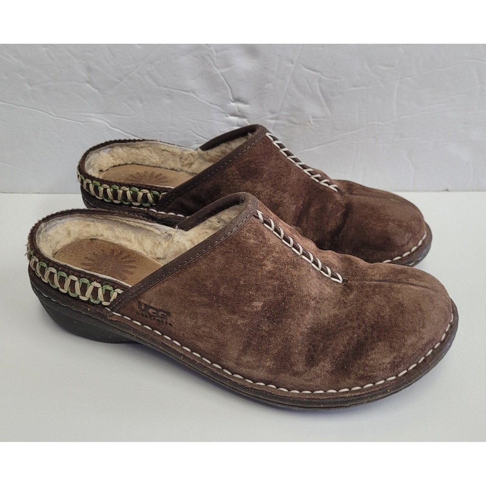 UGG‎ Kohala Brown Leather  clog slipper Women's Mule Shoes Size 8